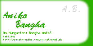 aniko bangha business card
